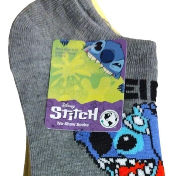 Disney Stitch Colorful 3 Pairs No Show Socks NWT - Picture 3 of 14